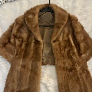 Vintage Genuine Mink Fur Shawl